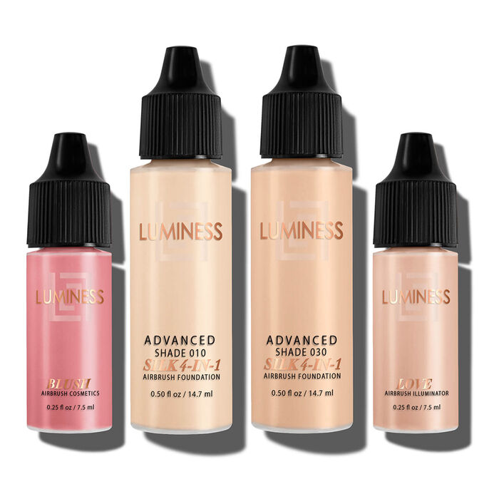 Luminess Air Icon Pro Airbrush System with 4-Piece Foundation Starter Kit,  Tan Coverage - Quick, Easy & Long Lasting Application - Includes Silk