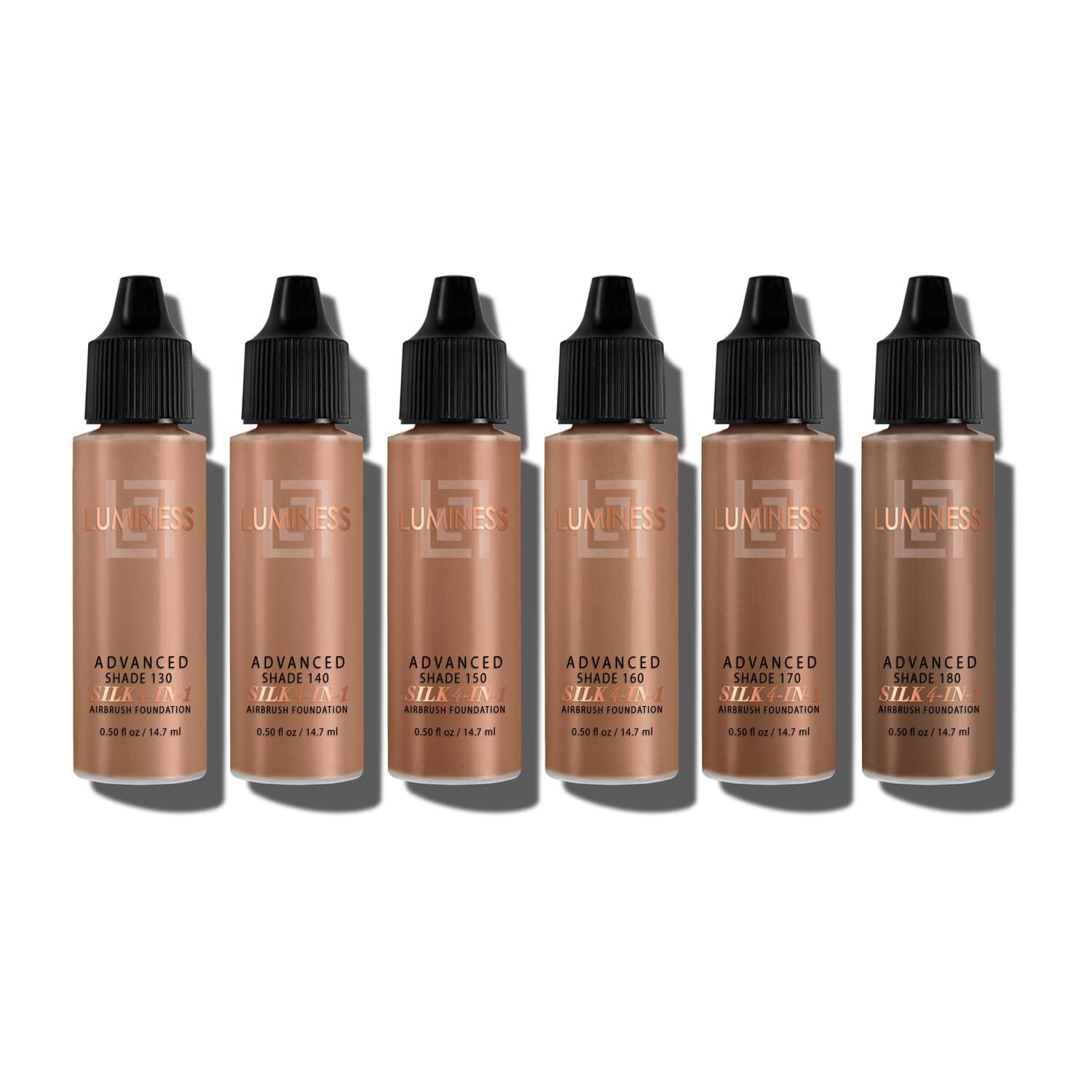 Silk 4-in-1 Airbrush Foundation Set - Dark 130-180 | Luminess