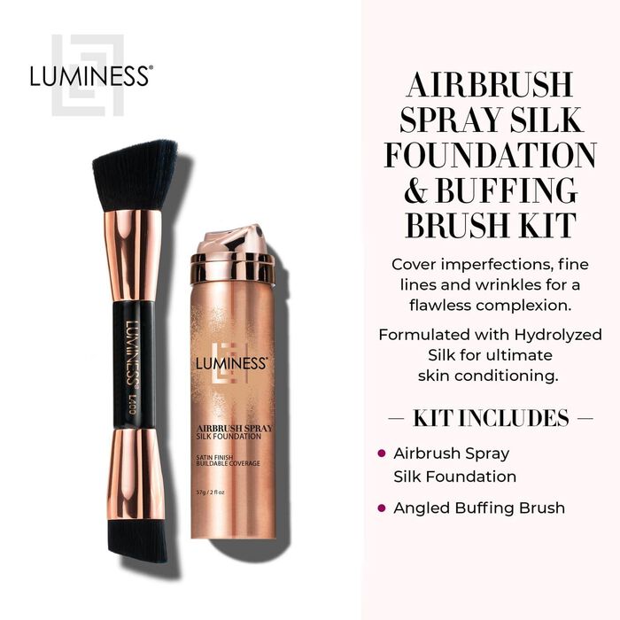 LUMINESS AIRBRUSH SPRAY SILK FOUNDATION MAKEUP STARTER KIT WARM DARK 080  NEW