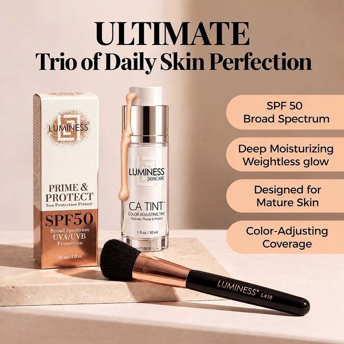 LUMINESS CA Tint Color Adjusting Tinted Moisturizer SPF 50 3-PC Kit with brush