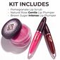 Luminess Ultimate Lip Plumping Kit includes pomegranate lip scrub, natural rose gentle lip plumper, and brown sugar intense lip plumper image number null