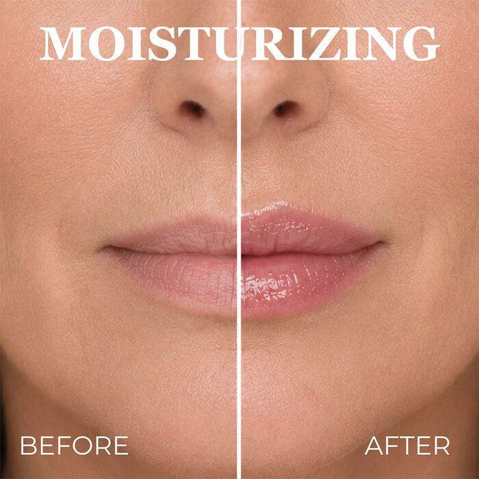 Hot kiss lip plumper moisturizer before and after results showing improved hydration and softness