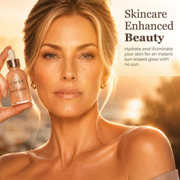 Glowing skin finish with Liquid Mirage Glow foundation