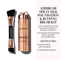 Airbrush Spray Silk Foundation with Buffing Brush - Light Medium 030 Image - 2
