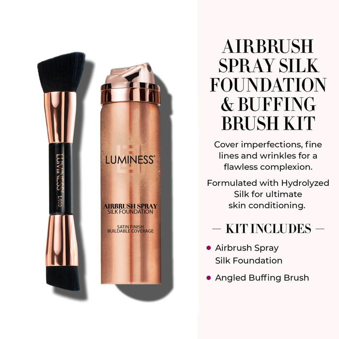 Airbrush Spray Silk Foundation with Buffing Brush - Light Medium 030Light Medium 030