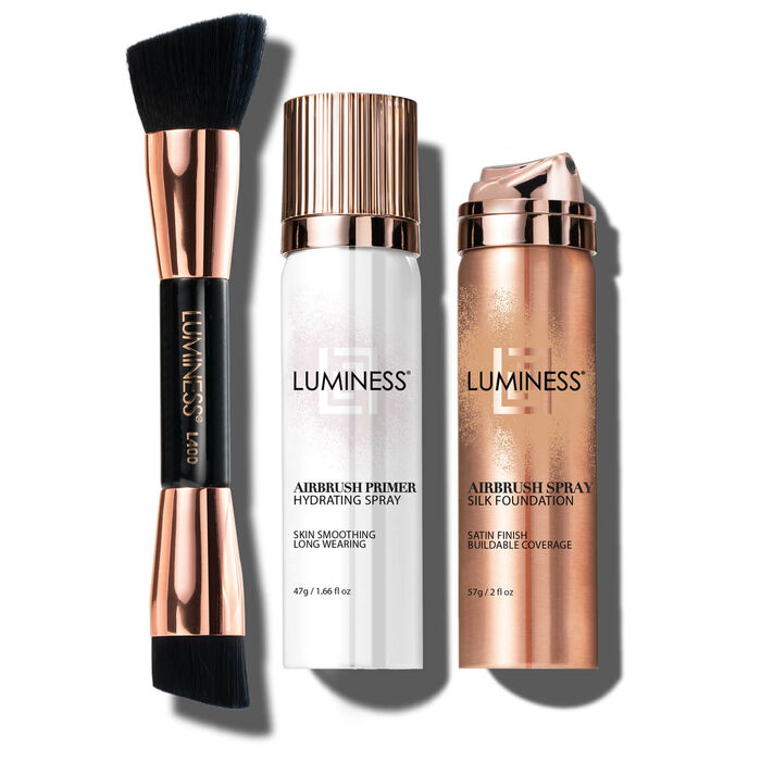 Luminess Air Icon Pro Airbrush System with 4-Piece Foundation Starter Kit,  Tan Coverage - Quick, Easy & Long Lasting Application - Includes Silk