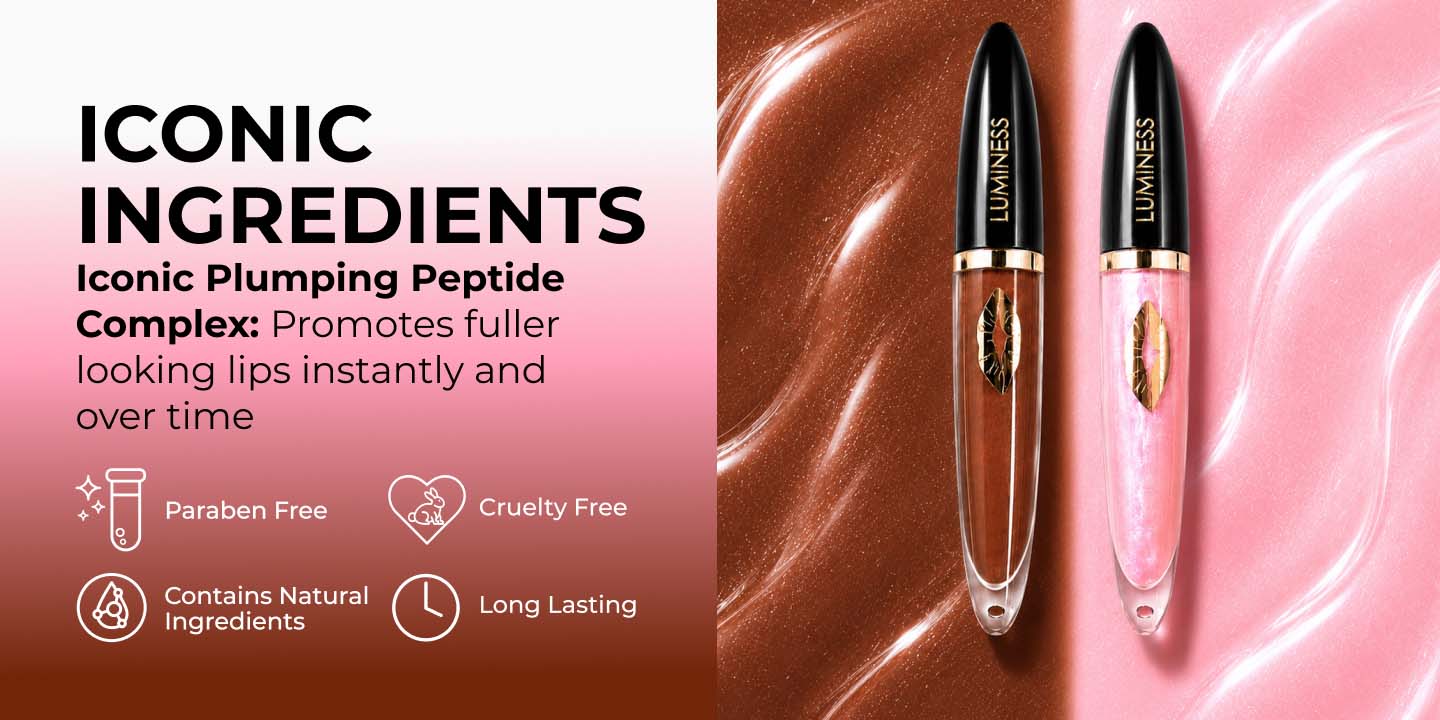 Luminess Hot Kiss Lip Plumper shown on multiple skin tones to demonstrate universal wearability