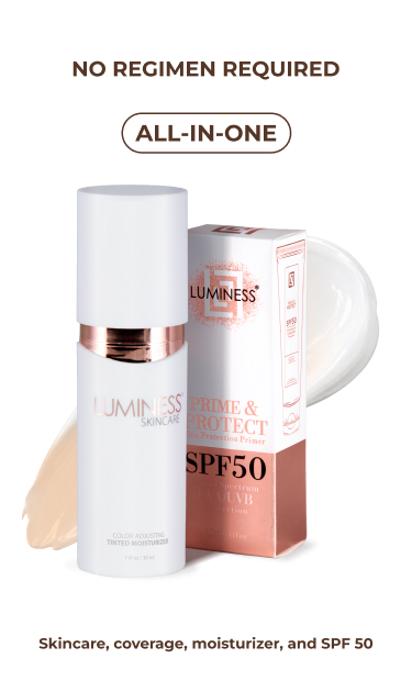 Luminess Cosmetics Color Adjusting Tinted Moisturizer SPF 50 with skincare, coverage, hydration, and sun protection.
